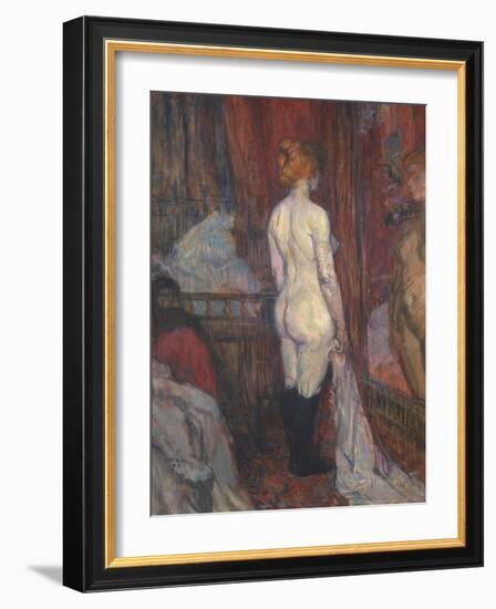 Woman before a Mirror, 1897-Henri de Toulouse-Lautrec-Framed Giclee Print