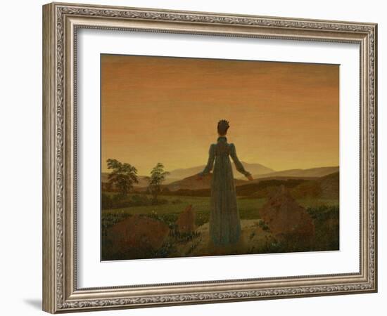 Woman before the Setting Sun, C. 1818-Caspar David Friedrich-Framed Giclee Print