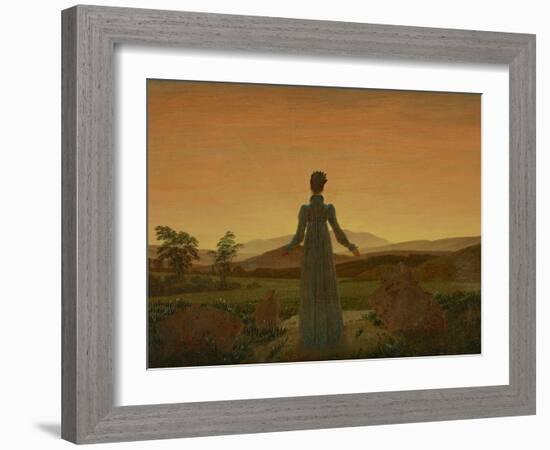 Woman before the Setting Sun, C. 1818-Caspar David Friedrich-Framed Giclee Print