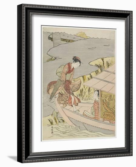 Woman Boarding a Boat, C. 1767-Suzuki Harunobu-Framed Giclee Print