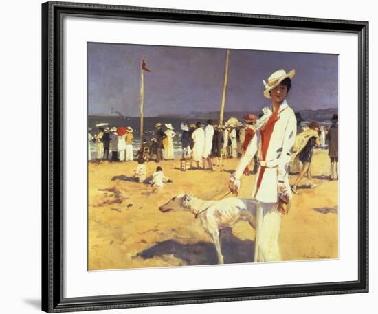 Woman By the Sea-Francois Flameng-Framed Premium Giclee Print