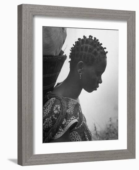 Woman Carrying a Full Basket on Her Back-Eliot Elisofon-Framed Photographic Print