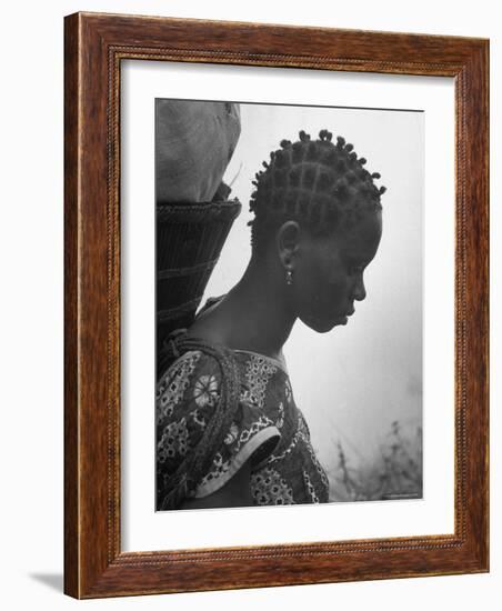 Woman Carrying a Full Basket on Her Back-Eliot Elisofon-Framed Photographic Print