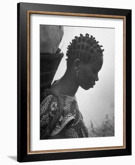 Woman Carrying a Full Basket on Her Back-Eliot Elisofon-Framed Photographic Print