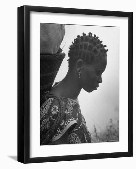 Woman Carrying a Full Basket on Her Back-Eliot Elisofon-Framed Photographic Print