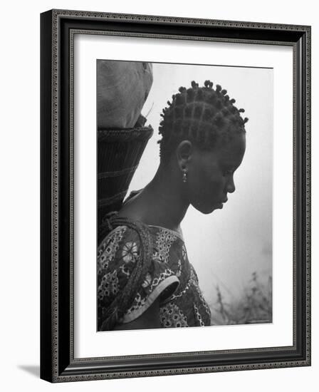 Woman Carrying a Full Basket on Her Back-Eliot Elisofon-Framed Photographic Print