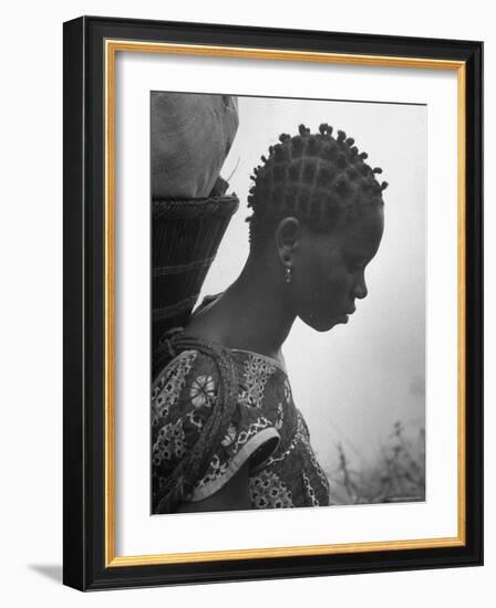 Woman Carrying a Full Basket on Her Back-Eliot Elisofon-Framed Photographic Print