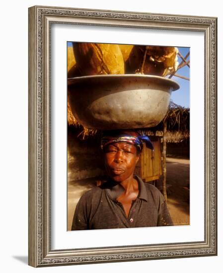 Woman Carrying Pan Filled with Baobab Fruit, Boku, Ghana-Alison Jones-Framed Photographic Print