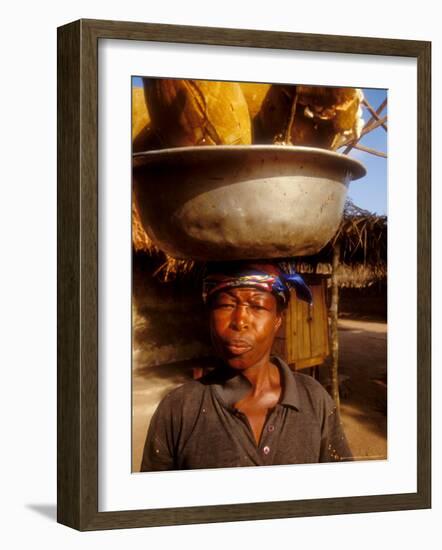 Woman Carrying Pan Filled with Baobab Fruit, Boku, Ghana-Alison Jones-Framed Photographic Print