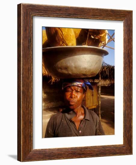 Woman Carrying Pan Filled with Baobab Fruit, Boku, Ghana-Alison Jones-Framed Photographic Print