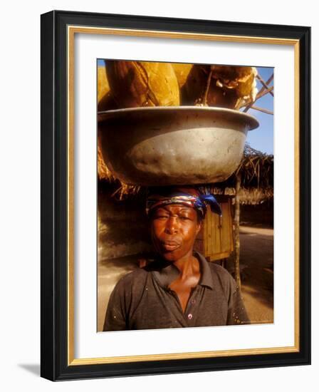 Woman Carrying Pan Filled with Baobab Fruit, Boku, Ghana-Alison Jones-Framed Photographic Print