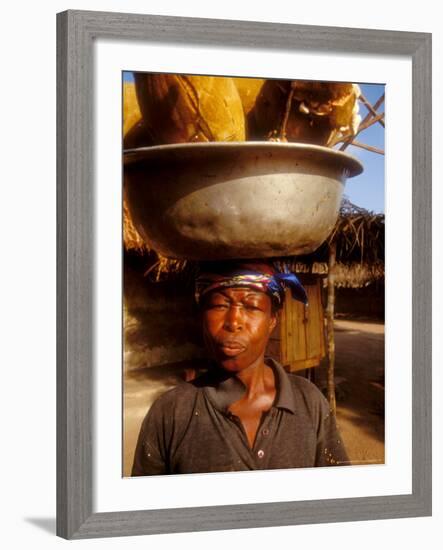 Woman Carrying Pan Filled with Baobab Fruit, Boku, Ghana-Alison Jones-Framed Photographic Print