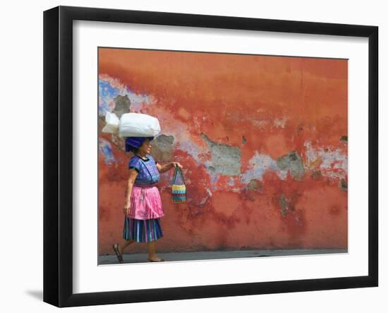 Woman Carrying Sack, Antigua, Guatemala-Keren Su-Framed Photographic Print