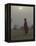 Woman Carrying Water Jar in Sand Storm, Thar Desert, Rajasthan, India-Keren Su-Framed Premier Image Canvas