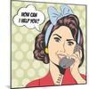 Woman Chatting on the Phone, Pop Art Illustration-Eva Andreea-Mounted Art Print