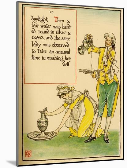 Woman Cleanses Herself With A Ewer Of Water-Walter Crane-Mounted Art Print