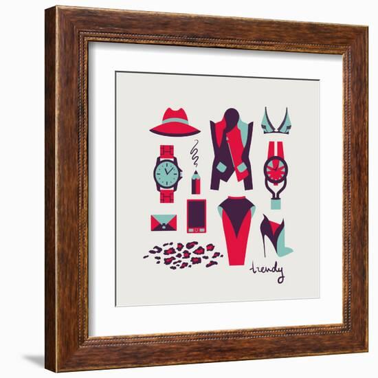 Woman Clothes And Accessories-yemelianova-Framed Art Print