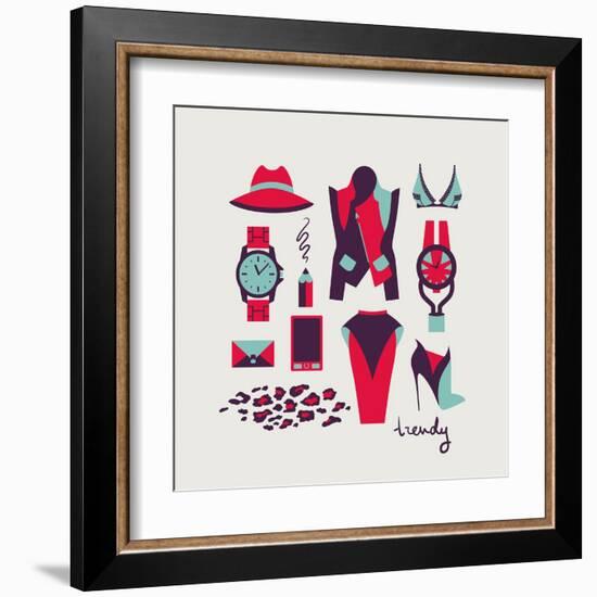 Woman Clothes And Accessories-yemelianova-Framed Art Print