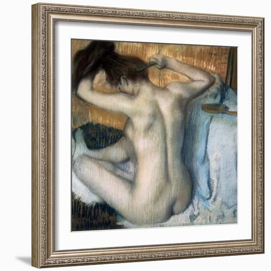 Woman Combing Her Hair, 1886-Edgar Degas-Framed Giclee Print