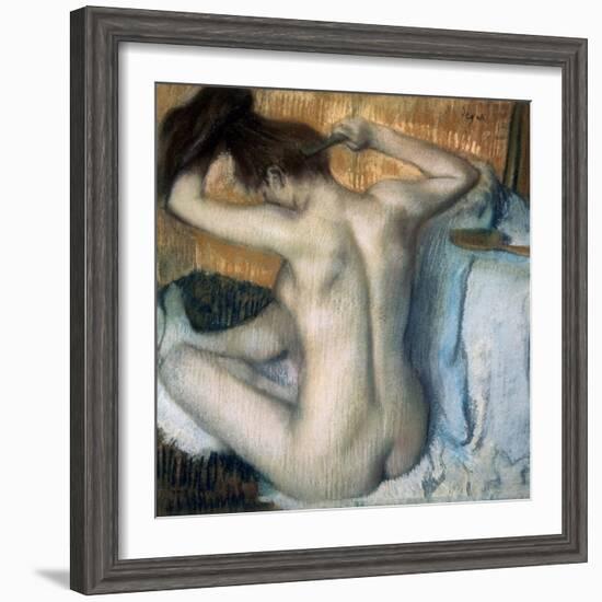 Woman Combing Her Hair, 1886-Edgar Degas-Framed Giclee Print