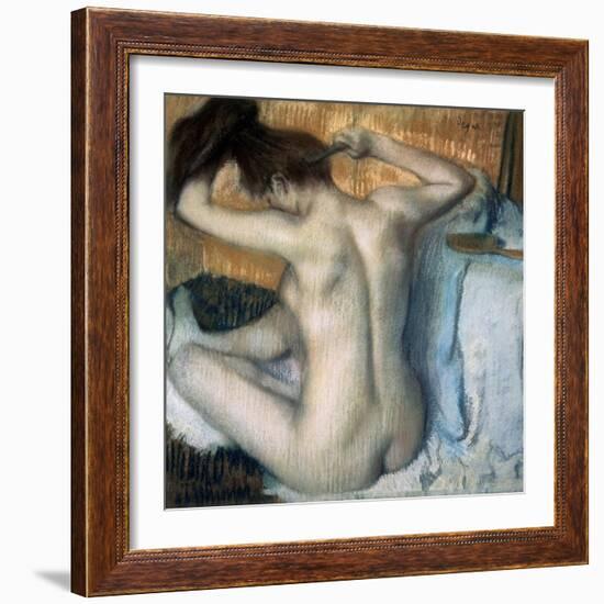 Woman Combing Her Hair, 1886-Edgar Degas-Framed Giclee Print