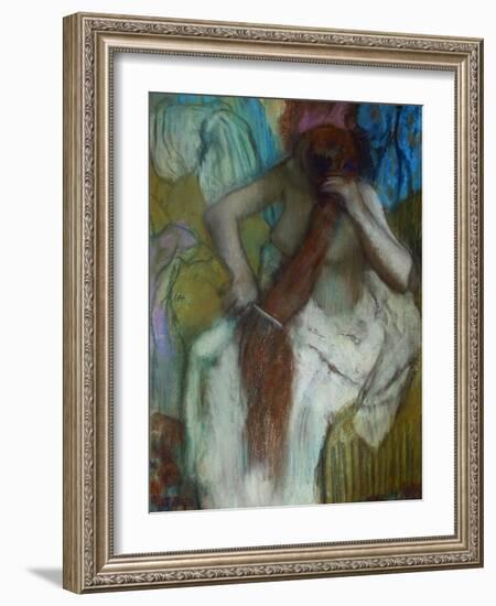 Woman Combing Her Hair, 1890-1892-Edgar Degas-Framed Giclee Print