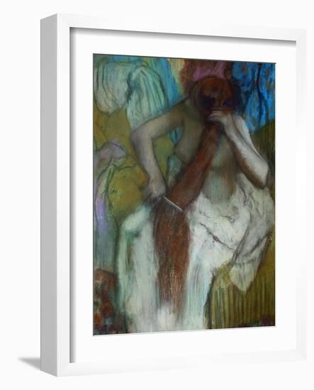 Woman Combing Her Hair, 1890-1892-Edgar Degas-Framed Giclee Print