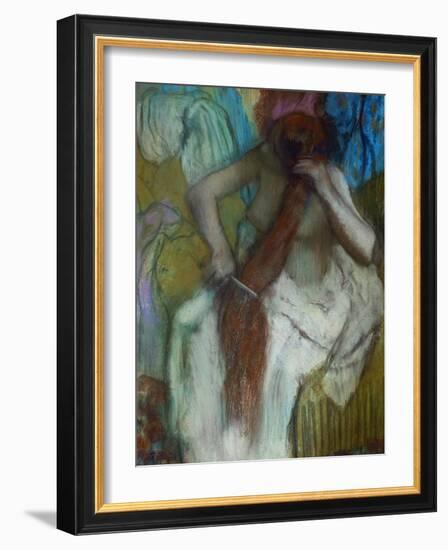 Woman Combing Her Hair, 1890-1892-Edgar Degas-Framed Giclee Print