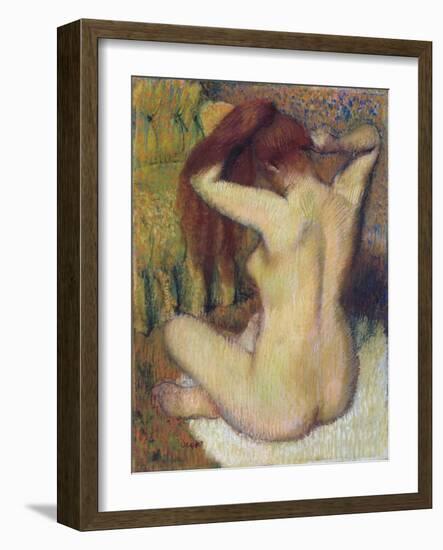 Woman Combing Her Hair, c.1888-90-Edgar Degas-Framed Giclee Print