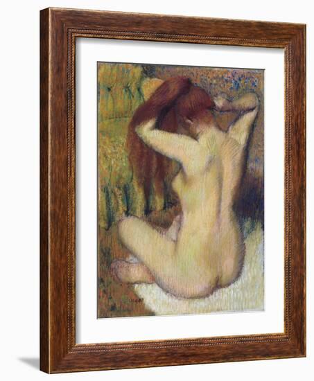 Woman Combing Her Hair, c.1888-90-Edgar Degas-Framed Giclee Print