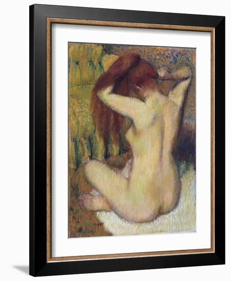 Woman Combing Her Hair, c.1888-90-Edgar Degas-Framed Giclee Print