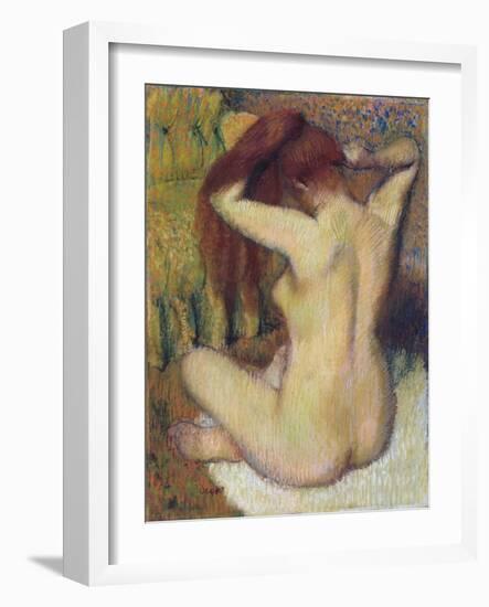 Woman Combing Her Hair, c.1888-90-Edgar Degas-Framed Giclee Print