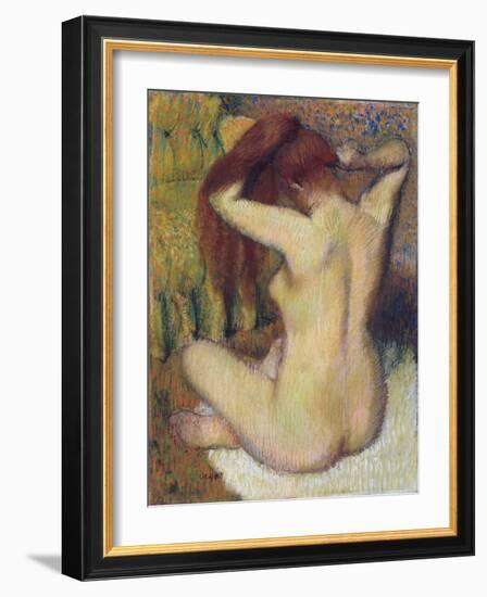 Woman Combing Her Hair, c.1888-90-Edgar Degas-Framed Giclee Print