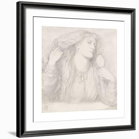 Woman Combing Her Hair, Fanny Cornforth-Dante Gabriel Rossetti-Framed Premium Giclee Print