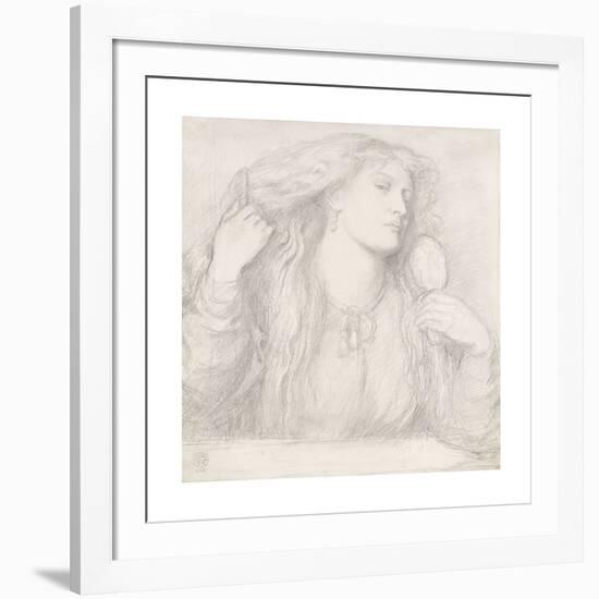 Woman Combing Her Hair, Fanny Cornforth-Dante Gabriel Rossetti-Framed Premium Giclee Print