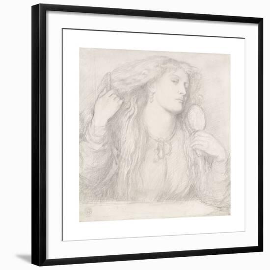 Woman Combing Her Hair, Fanny Cornforth-Dante Gabriel Rossetti-Framed Premium Giclee Print