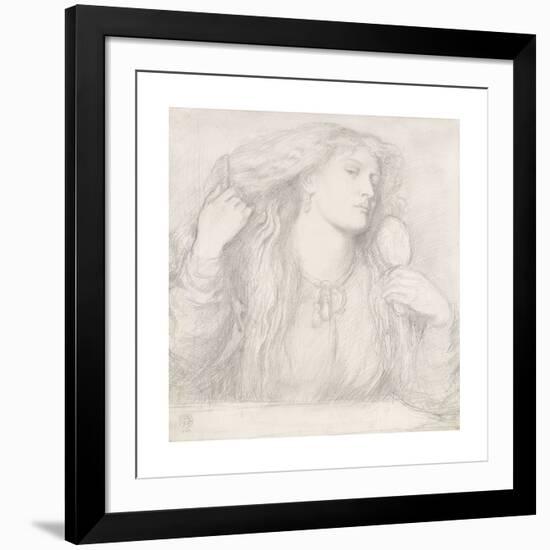 Woman Combing Her Hair, Fanny Cornforth-Dante Gabriel Rossetti-Framed Premium Giclee Print