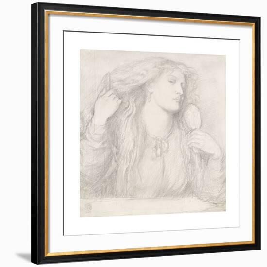 Woman Combing Her Hair, Fanny Cornforth-Dante Gabriel Rossetti-Framed Premium Giclee Print