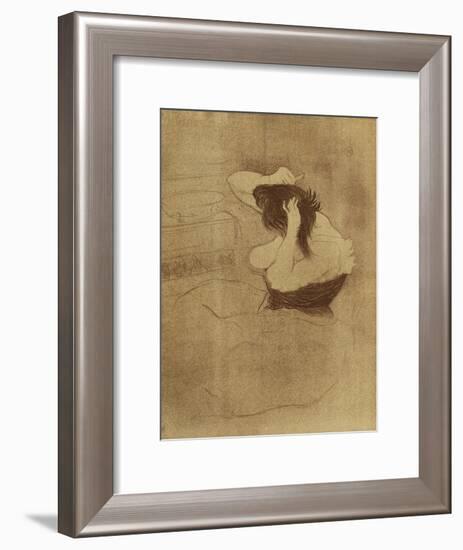 Woman Combing Her Hair - La Coiffure, Plate VII from Elles; Femme Qui Se Peigne - La Coiffure,…-Henri de Toulouse-Lautrec-Framed Giclee Print