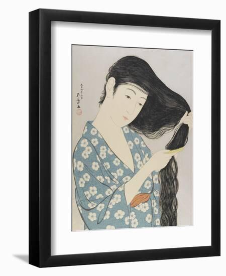 Woman Combing Her Hair, March 1929-Goyo Hashiguchi-Framed Giclee Print