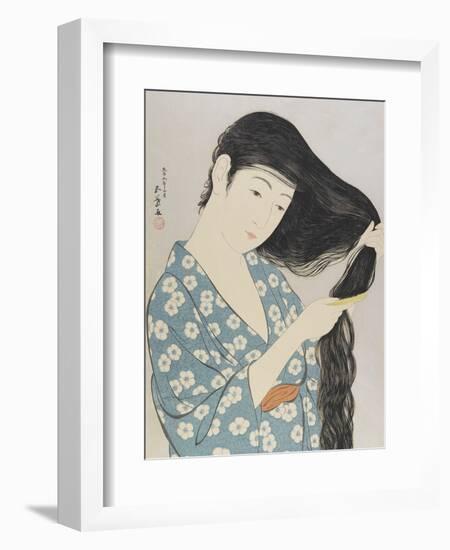 Woman Combing Her Hair, March 1929-Goyo Hashiguchi-Framed Giclee Print