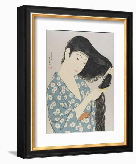 Woman Combing Her Hair, March 1929-Goyo Hashiguchi-Framed Giclee Print