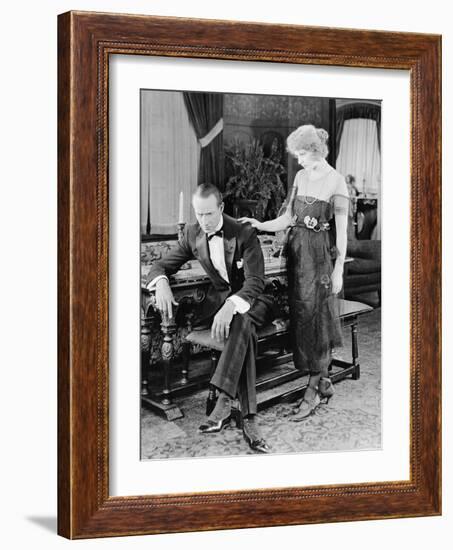 Woman Comforting Upset Man-null-Framed Photo