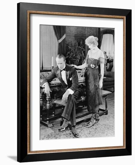 Woman Comforting Upset Man-null-Framed Photo