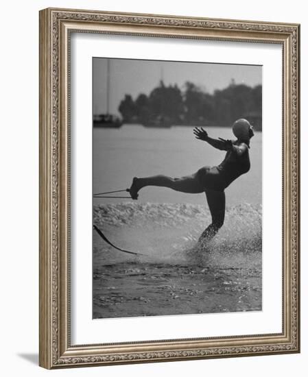 Woman Competing in the National Water Skiing Championship Tournament-Mark Kauffman-Framed Photographic Print