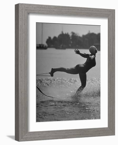 Woman Competing in the National Water Skiing Championship Tournament-Mark Kauffman-Framed Photographic Print