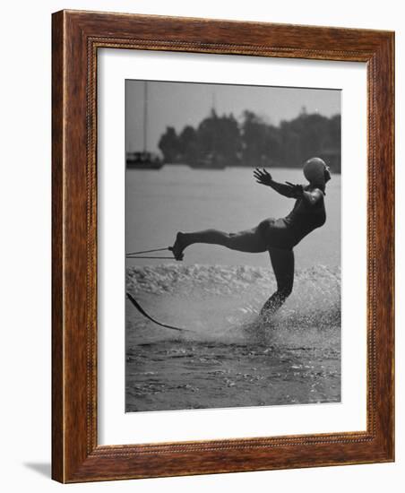 Woman Competing in the National Water Skiing Championship Tournament-Mark Kauffman-Framed Photographic Print