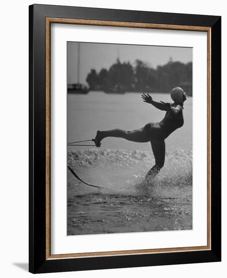 Woman Competing in the National Water Skiing Championship Tournament-Mark Kauffman-Framed Photographic Print