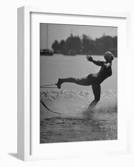 Woman Competing in the National Water Skiing Championship Tournament-Mark Kauffman-Framed Photographic Print