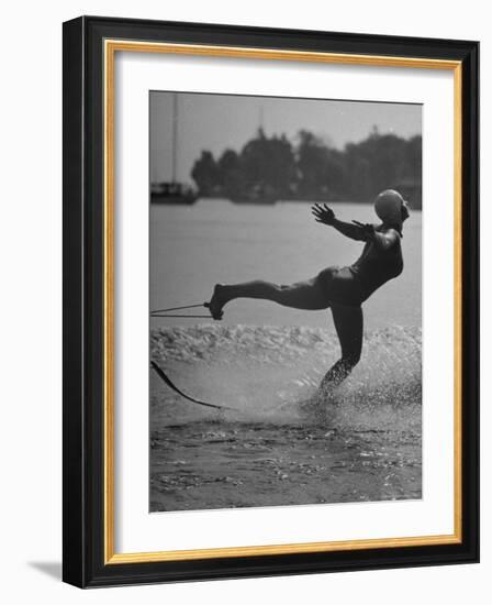 Woman Competing in the National Water Skiing Championship Tournament-Mark Kauffman-Framed Photographic Print